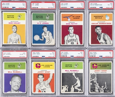 1961/62 Fleer Basketball Near Set (63/66) Including 31 Graded Cards